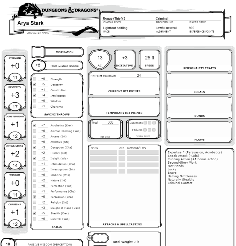 dnd 5e character sheet pdf free download