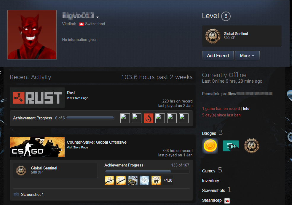 Steam Banned Account